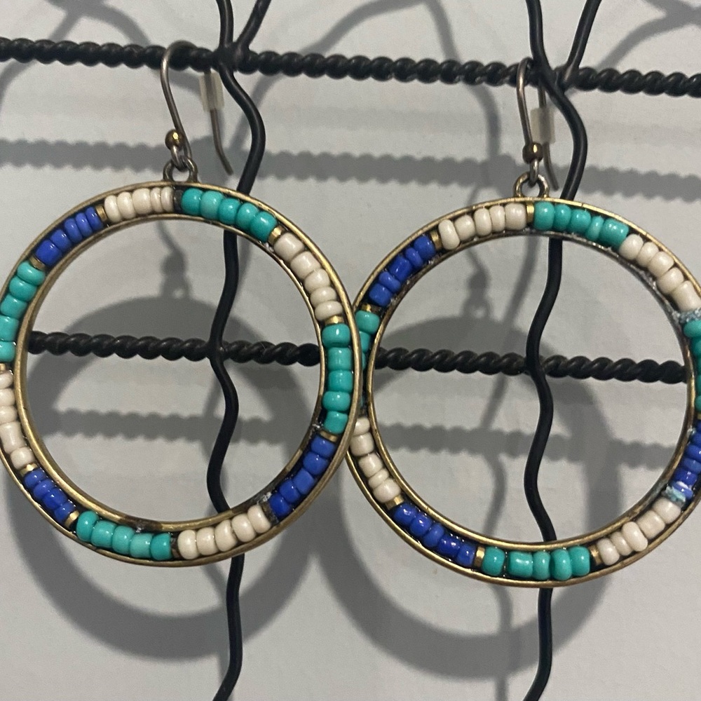 Lucky Brand Beaded earrings circular shape earrings BOHO earrings